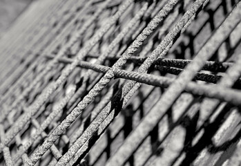 Wall fence: black and white rebar