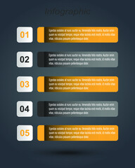 Infographic design template with paper tags.