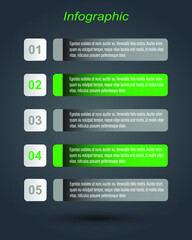 Infographic design template with paper tags.