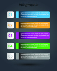 Infographic design template with paper tags.