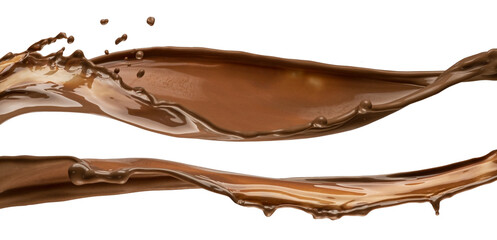 Chocolate wave isolated on white background