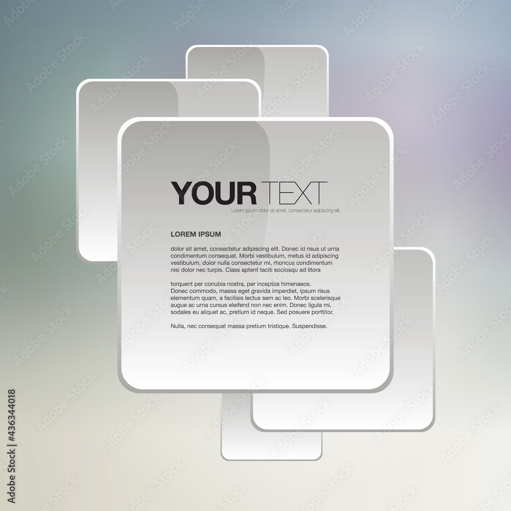 Poster abstract text box design with colorful background eps 10 stock vector illustration