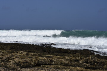 the waves of the sea demonstrate their power
