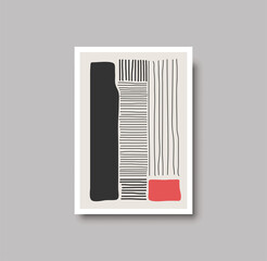 Trendy abstract creative minimalist artistic hand drawn composition ideal for wall decoration, as postcard or brochure design, vector illustration. Geometric wall art print and decoration