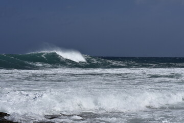 the waves of the sea demonstrate their power