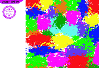 Colorful Dripping Paint. Background with colorful spots and sprays on a transparent background. 