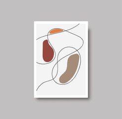 Trendy abstract creative minimalist artistic hand drawn composition ideal for wall decoration, as postcard or brochure design, vector illustration. Geometric wall art print and decoration