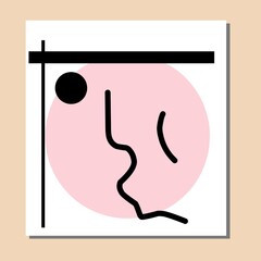 Mid century modern wall art. Minimalist wall decor. Large wall decorations for living room and office.