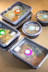 Daily healthy food in containers. Food delivery.