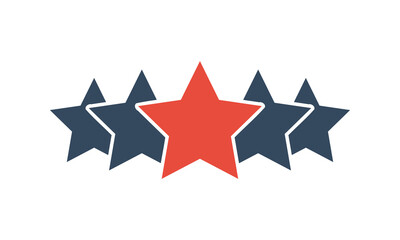 5 stars vector icon, customer product rating or feedback