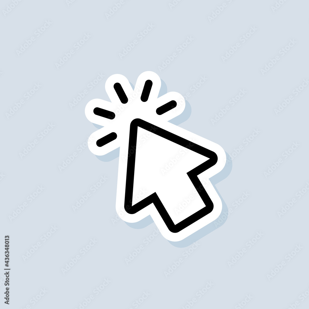 Poster pointer icon sticker. cursor sign. click icon. computer mouse, cursors, pointing. arrow and wait. ve