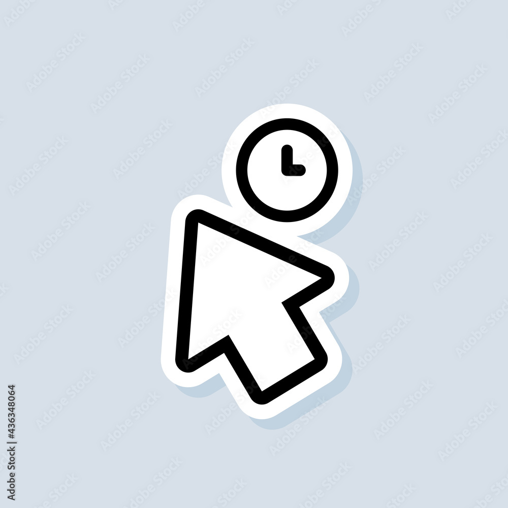 Poster pointer icon sticker. cursor sign. click icon. computer mouse, cursors, pointing. arrow and wait. ve