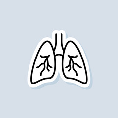 Lungs sticker. Healthy lungs icon. Health care concept. Vector on isolated background. EPS 10
