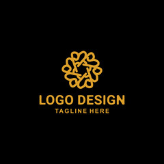 Design Logo vector Ornament Nature Leaf Niche With Line Art Style