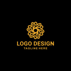 Design Logo vector Ornament Nature Leaf Niche With Line Art Style