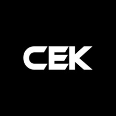 CEK letter logo design with black background in illustrator, vector logo modern alphabet font overlap style. calligraphy designs for logo, Poster, Invitation, etc.
