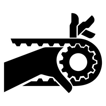 Hand Entanglement Notched Belt Drive Symbol Sign