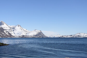 The mountains across the bay towards Kobbefjorden.
