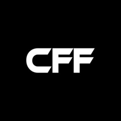 CFF letter logo design with black  background in illustrator, vector logo modern alphabet font overlap style. calligraphy designs for logo, Poster, Invitation, etc.
