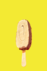 ice cream ice lolly popsicle chocolate walnut sweet dessert organic, wholesome dish healthy food meal snack copy space food background rustic. top view