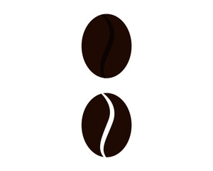 Coffee bean icons - vector icons of coffee beans in minimal simple style for cafe, drink, coffee related concept	
