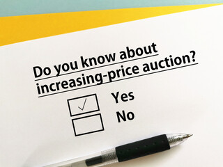 Obraz premium Questionnaire about auction