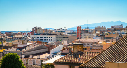 Fototapeta premium Summer panorama of Girona, Catalonia, Spain