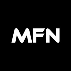 MFN letter logo design with black background in illustrator, vector logo modern alphabet font overlap style. calligraphy designs for logo, Poster, Invitation, etc. 