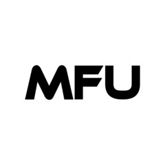 MFU letter logo design with white background in illustrator, vector logo modern alphabet font overlap style. calligraphy designs for logo, Poster, Invitation, etc. 