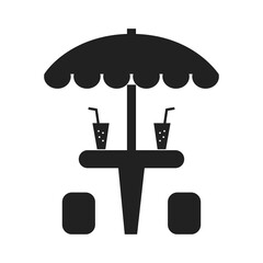 Camping table glyph icon, furniture and travel, picnic table sign, vector graphics on a white background.