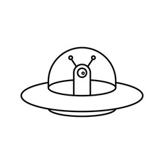The icon of UFO. Simple flat icon illustration, vector of UFO for a website or mobile application color editable