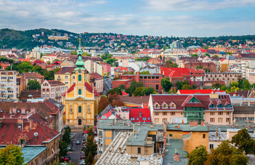 Naklejka na ściany i meble Beautiful panoramic view of Budapest , Hungary