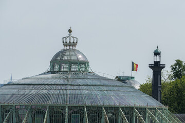 Fototapeta na wymiar Belgium, Brussels, crowned dome of the royal greenhouses