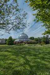 Belgium, Brussels, royal greenhouse of Laeken seen from the outside