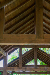 Close-up of the dome of a Chinese wooden building