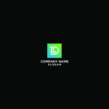 Initial Ld Dl L D Letter In Gradient Square Logo Company Name