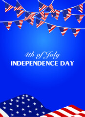 4th of July United States independence day poster illustration vector
