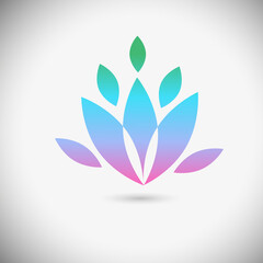 Fototapeta na wymiar lotus logo. Delicate stylized flower . Vector illustration