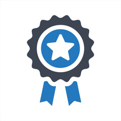 Award badge icon, vector and glyph