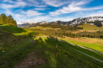 Mountain tour along the Alpenfreiheit premium trail near Oberstaufen