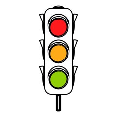 Illustration Vector Graphic Infographic traffic light in line art signal of stop, warning, and go sign, perfect for cover presentation, campaign, and poster