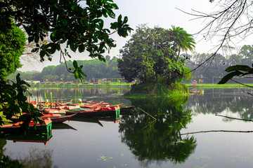 Naklejka premium A beautiful lake image I captured this image on 5th February 2019 from Sonargaon, Bangladesh, South Asia
