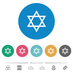 Star of David flat round icons