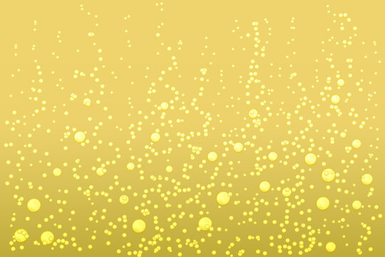 Fizzy sparkles in realistic effervescent champagne drink, soda effect, clean oxygen, beer, or gas.