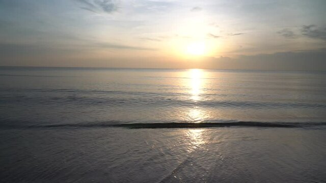 landscape of beautiful sunrise over the sea and beach