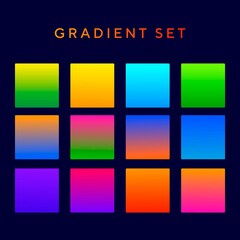 Colorful gradients swatches set
