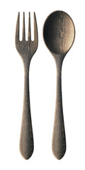 Clipping path wooden spoon and fork.