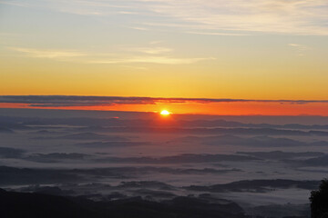 sunset in the mountains