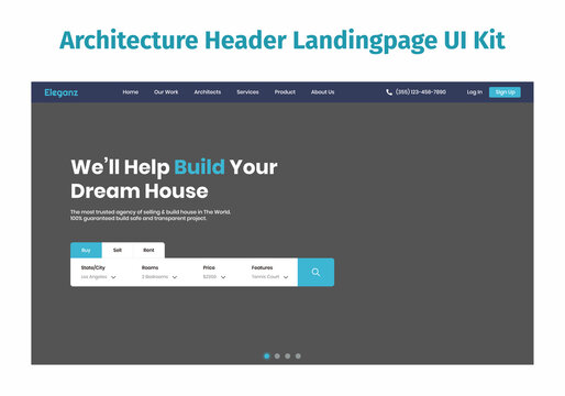 Architecture Header Landingpage UI Kit