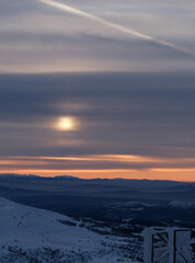 sunset over the mountains